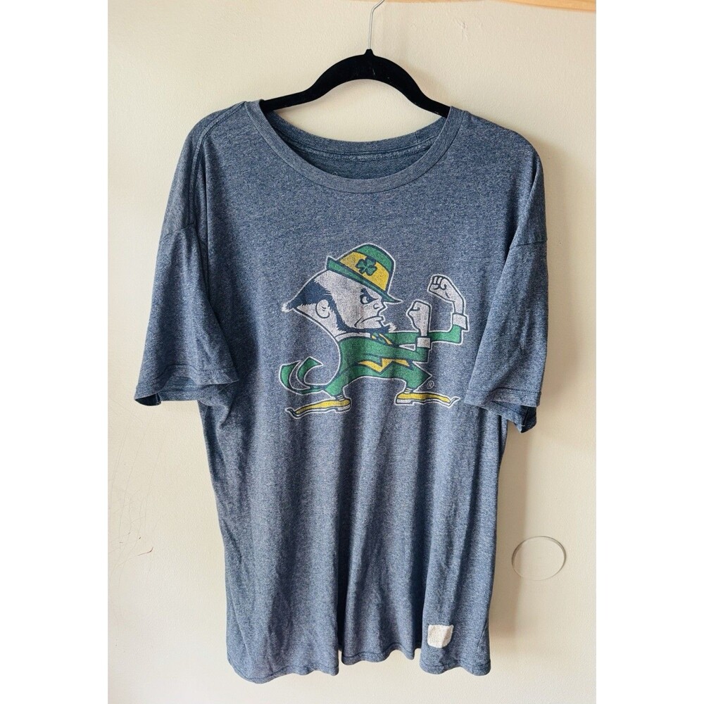 Notre Dame Fighting Irish Shirt Mens XL Blue NCAA Football Original Retro Brand
